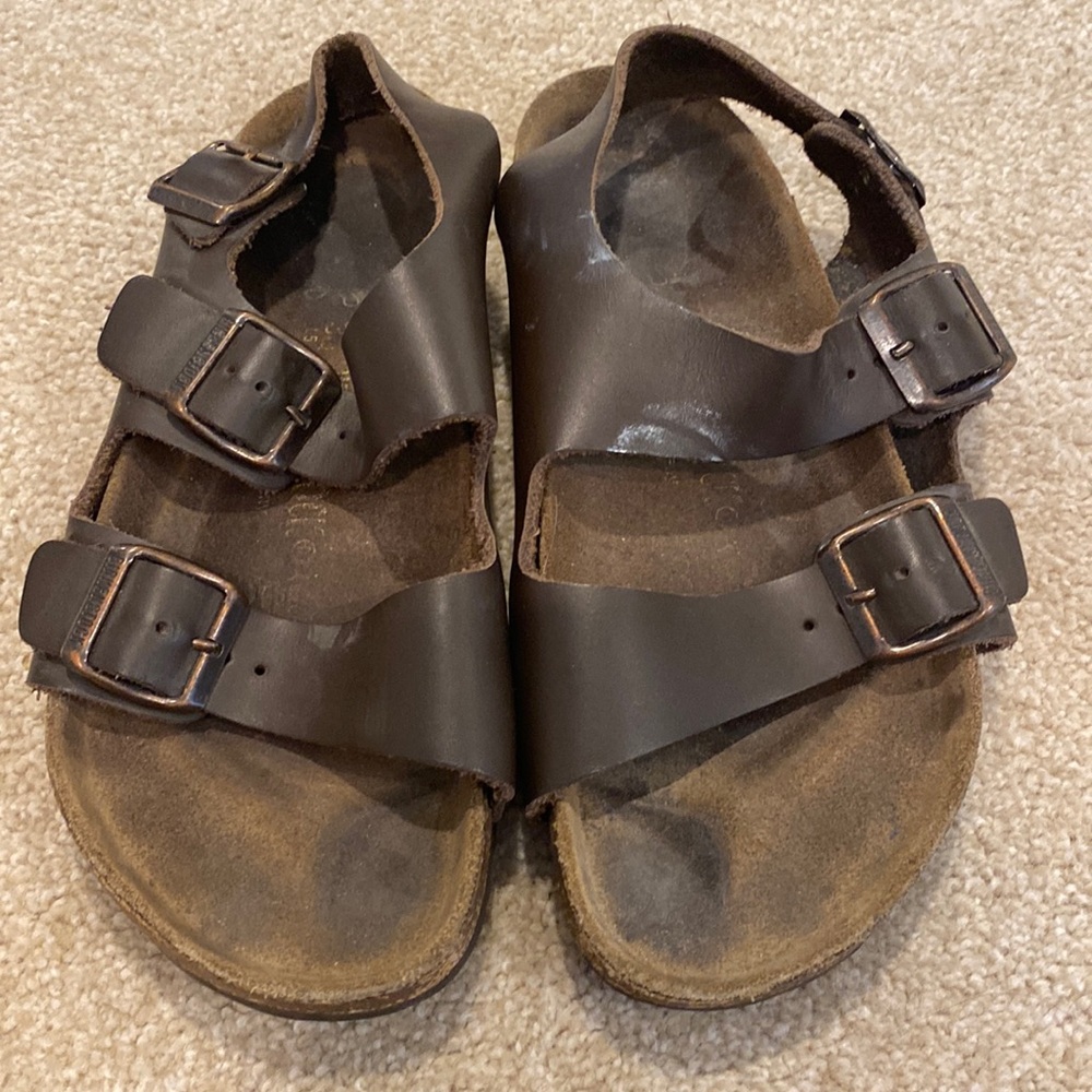 Brown Birkenstock leather sandals